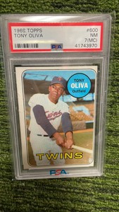 1969 Topps Tony Oliva PSA graded 7 Minnesota Twins