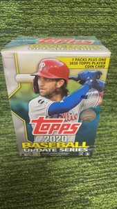 2020 Topps baseball Update Series Blaster Box 7 packs plus one coin card