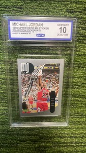 1998 Upper Deck MJ sticker Michael Jordan graded gem MINT10