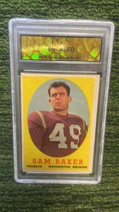 1958 Topps, Sam Baker Washington Redskins encased