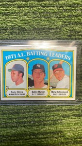 1972 Topps A.L batting leaders Tony Oliva Minnesota Twins