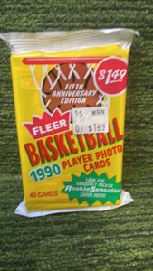1990 Fleer basketball pack 43 cards