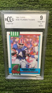 1990 Topps, Thurman Thomas BCCG 9 Buffalo Bills