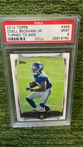 2014 Topps, Odell Beckham Junior turn to the side PS 9 New York Giants RC rookie card