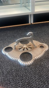 antique greyhound dog themed smoking stand