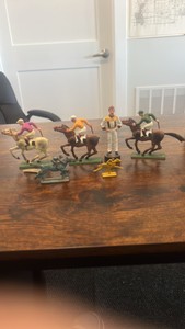misc horse racing and jockey figurines lot