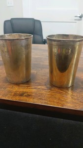 set of ashland derby party 1984 gold plated souvenir cups