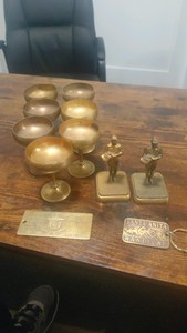 lot santa anita race track brass items 1937-1990s