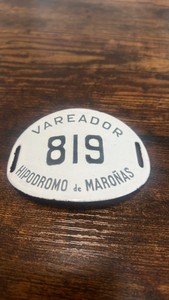 horse racing identification plate from uraguay