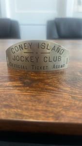 antique Coney Island jockey club official ticket agent