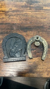 vintage horse related paper weight and pen holder