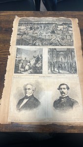 1867 Harpers weekly newspaper cut outs