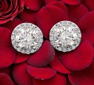 4.00 Ct Certified Diamond Solitaire Stud Earrings