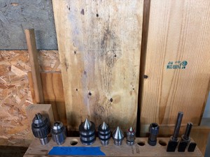 Jacob chucks, Lathe Centers, boring bars
