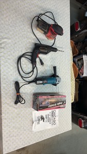 CHICAGO angle grinders, Bauer orbital sander, and skil drill