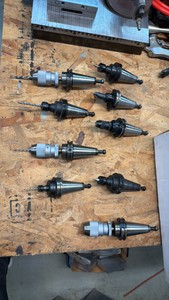 (9)  ASSORTED Cat-style taper tool holders