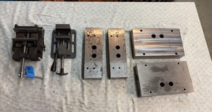 (2) VISE grips and 4 aluminum blocks 2 12 thick and 1 long