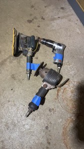 (2) PNEUMATIC sanders (1) pneumatic  reversible drill