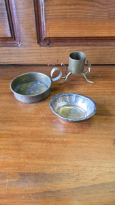 Brass Rabbit Candle Holder,  Brass Dish, Silver Plated Trinket Dish