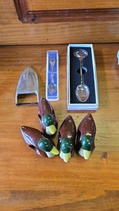 Duck Napkin Holders 4, 2 Collector Spoons, Nova Scotia and Farm Bureau 100th Anniversary