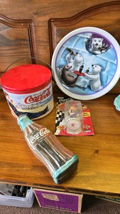 Coke Plate, Coke Tin Bucket, Tin Bottle, Dale Jarrett Figure