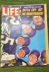 1963 Life Magazine, January Minnesota Vikings In the Huddle - Great Coffee Table Piece