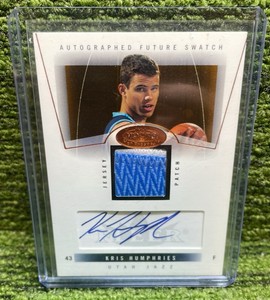 2004 Fleer NBA Chris Humphries Autographed Future Swatch numbered 350 Utah Jazz