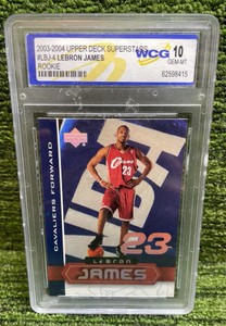 2003 -04 Upper Deck Superstars, LeBron James rookie RC GEM-MT 10 Cleveland Cavaliers limited insert