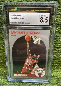199091 NBA Hoops Michael Jordan CSGCGC graded NMMint 8.5 Chicago, Chicago Bulls Iconic Card