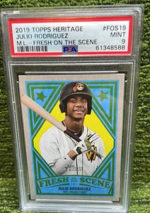 2019 Topps Heritage Julio Rodriguez, Fresh on the Scene PSA graded MINT 9
