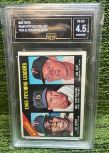1966 Topps Jim KAAT AL Pitching Leaders graded 4.5 Minnesota Twins & New York Yankees