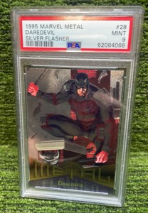 1995 Marvel Metal Daredevil, Silver Flasher PSA graded 9