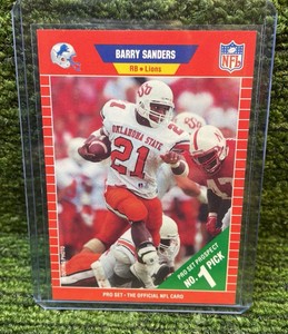 1989 Pro Set Barry Sanders rookie card RC Detroit Lions