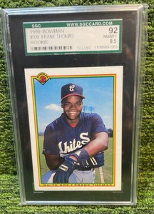 1990 Bowman Frank Thomas rookie card RC Chicago White Sox SGC Graded 92