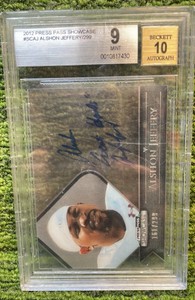 2012 Press Pass Showcase ALSHON JEFFERY 299 Beckett graded 9 Mint, Autograph 10