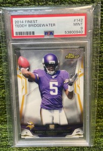 2014 Finest NFL Teddy Bridgewater PSA graded 9 MINT Minnesota Vikings