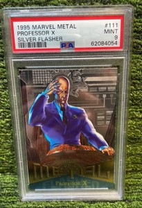 1995 Marvel Metal Professor X Silver Flasher PSA graded MINT 9 X-Men