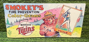 Minnesota Twins- Smokey The Bear, Fire Prevention, Color Book Postcards