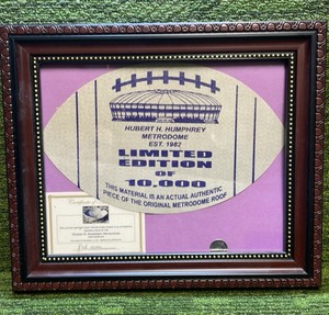 Hubert H.Humphrey Limited Edition piece of original Metrodome ROOF with Authenticity in Frame
