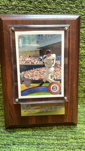 Joe Mauer Plaque, Minnesota Twins with Topps Baseball Card
