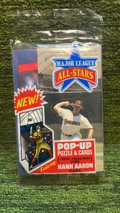 1986 Dunruss Sealed Major League All-Stars Pop-up puzzle and cards Hank Aaron puzzle