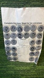 Early 80s Bottle Cap Saver Sheet FILLED up Interesting Piece
