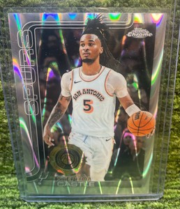 202526 Topps Chrome Basketball Stephon Castle Ray Wave Refractor San Antonio Spurs