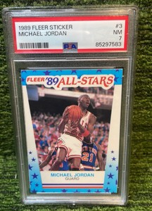 1989 Fleer Sticker All stars Michael Jordan PSA graded 7 Chicago Bulls