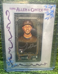 2025 Topps Allen and Ginter Luis De Los Santos Mini Framed AUTOGRAPH 50 New York Mets