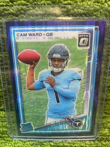 2025 Optic Donruss, Rated Rookie purple CAM  WARD rookie card, Tennessee Titans QB RC