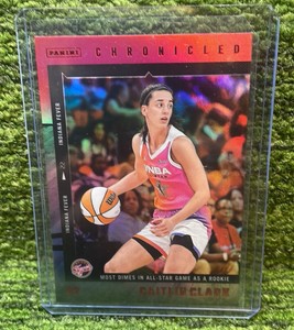 2025 Panini Chronicles Caitlin Clark, Most Dimes in an All-Star game as a rookie Red Foil Indiana Fever