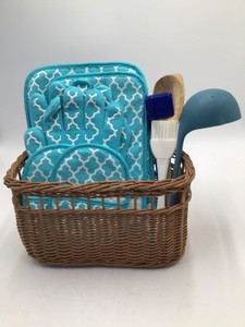 Basket wutensils and oven gloves