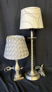 2 silver lamps