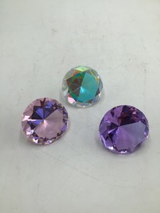 3 Glass Prismatic Crystal Paperweights